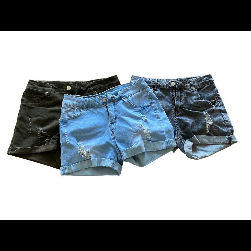 Lot of 3 High Rise Jean Shorts